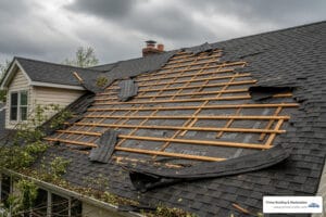 Damaged roof repair
