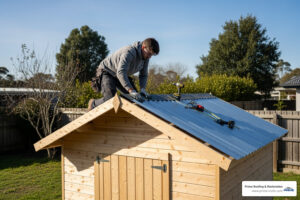 installing metal roofing on a shed