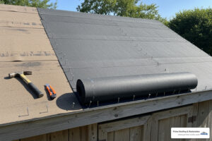 putting felt on shed roof
