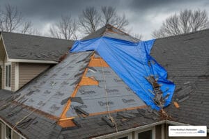 damaged roof replacement