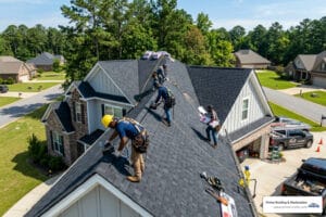 Professional roof installation on a residential home in Alabama - Professional roof installation